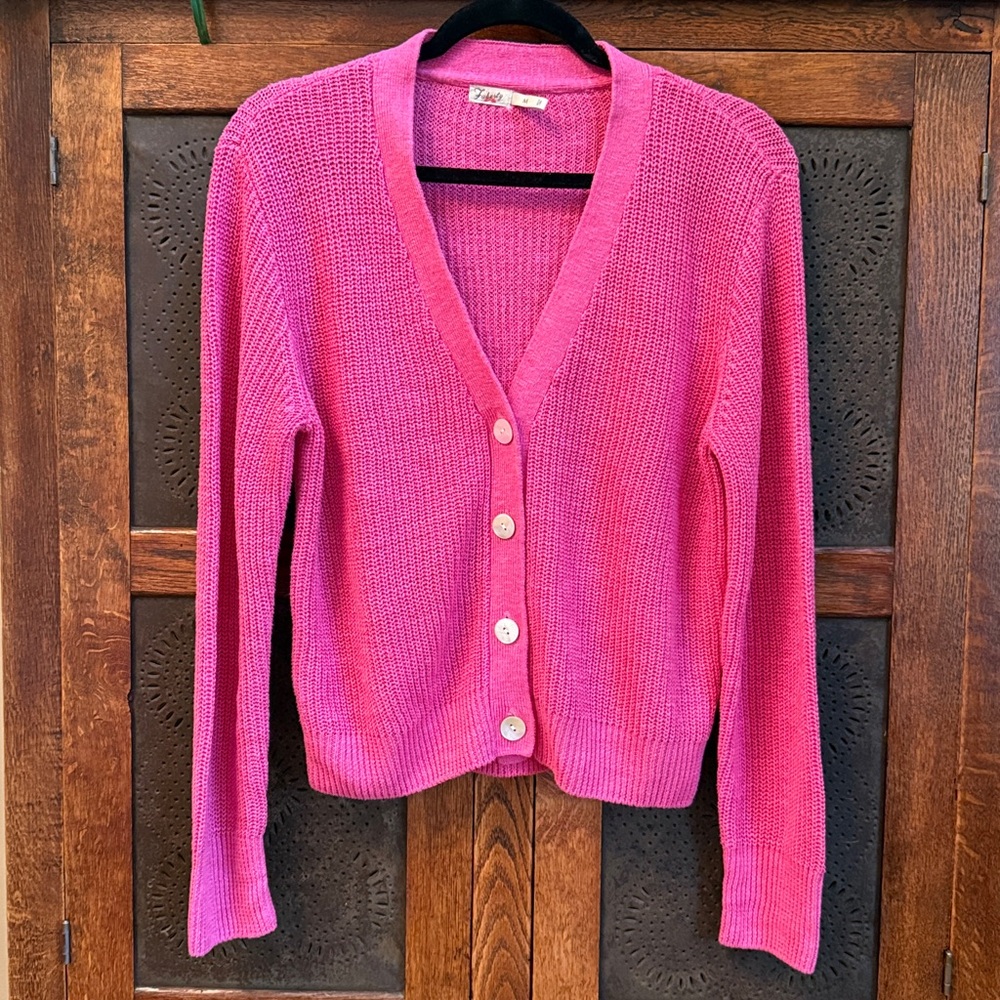 Faherty Vibrant Pink Knit Sweater